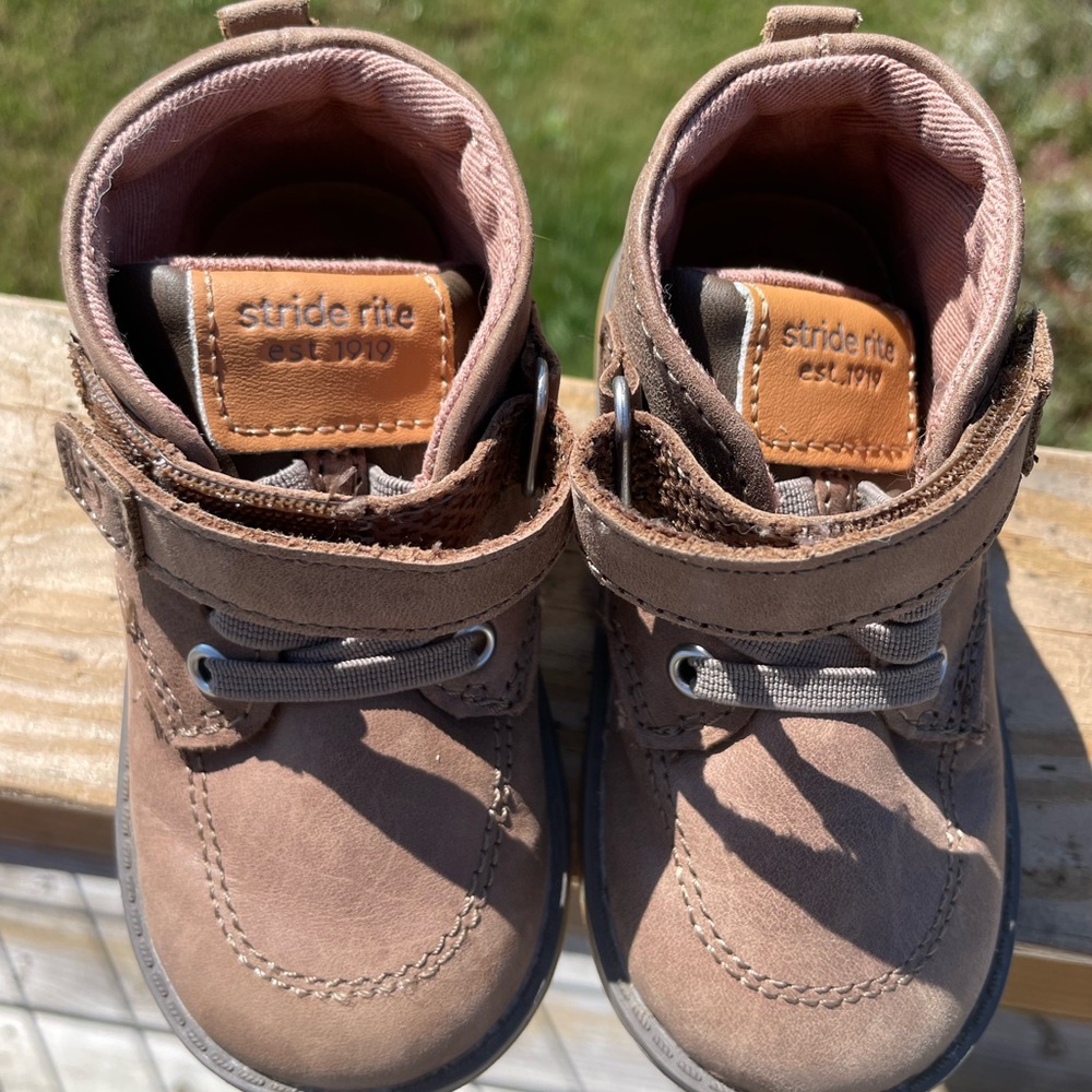 Stride Rite Tan Leather Toddler Boots